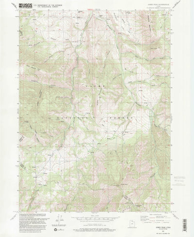 United States Geological Survey James Peak, UT (1991, 24000-Scale) digital map