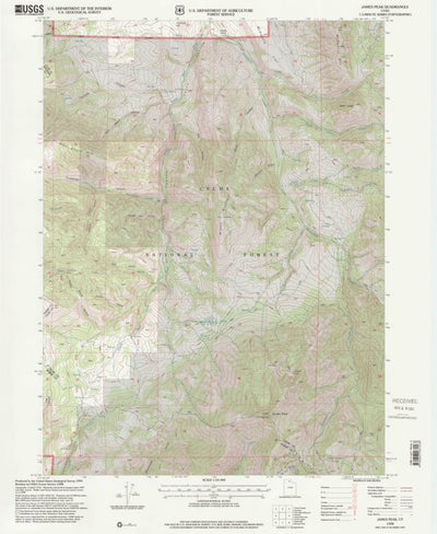 United States Geological Survey James Peak, UT (1998, 24000-Scale) digital map