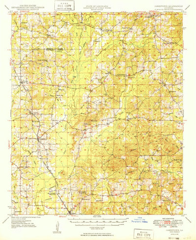 United States Geological Survey Jamestown, LA (1949, 62500-Scale) digital map