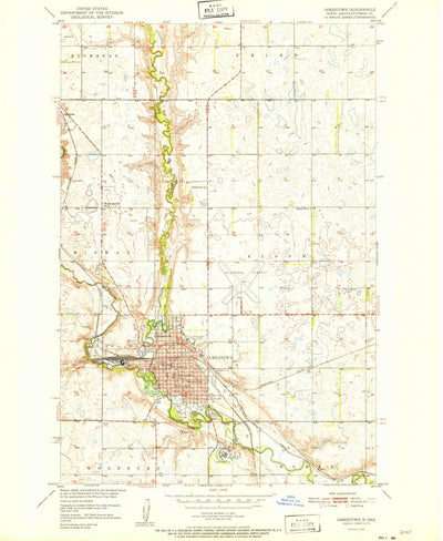 United States Geological Survey Jamestown, ND (1951, 24000-Scale) digital map