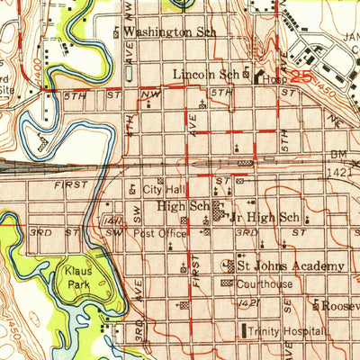 United States Geological Survey Jamestown, ND (1951, 24000-Scale) digital map