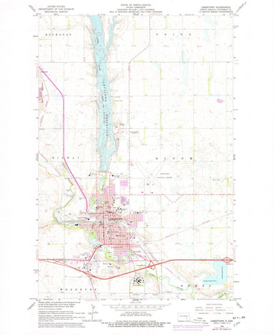 United States Geological Survey Jamestown, ND (1966, 24000-Scale) digital map