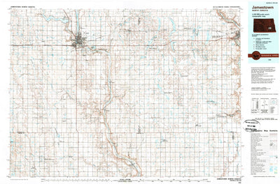 United States Geological Survey Jamestown, ND (1986, 100000-Scale) digital map