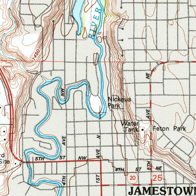 United States Geological Survey Jamestown, ND (1990, 24000-Scale) digital map