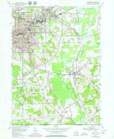 United States Geological Survey Jamestown, NY (1954, 24000-Scale) digital map