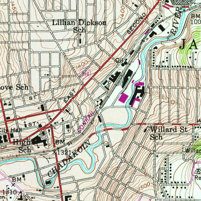 United States Geological Survey Jamestown, NY (1954, 24000-Scale) digital map
