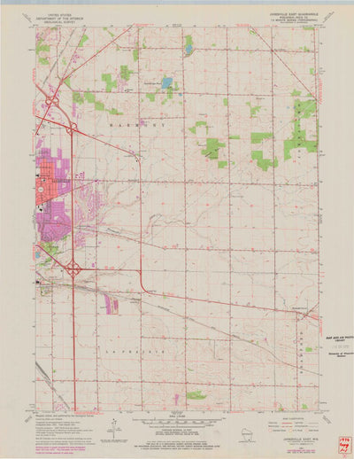 United States Geological Survey Janesville East, WI (1961, 24000-Scale) digital map
