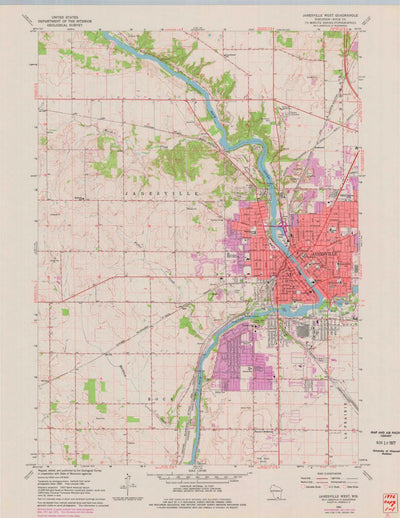 United States Geological Survey Janesville West, WI (1961, 24000-Scale) digital map