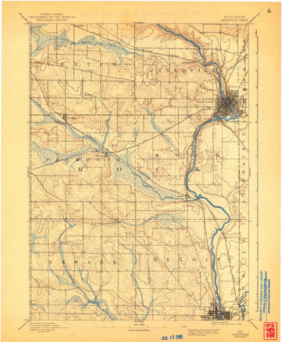 United States Geological Survey Janesville, WI (1893, 62500-Scale) digital map