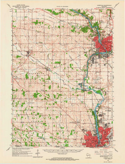 United States Geological Survey Janesville, WI (1962, 62500-Scale) digital map