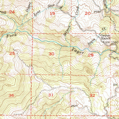 United States Geological Survey Jaqua Buttes, CA (1950, 62500-Scale) digital map