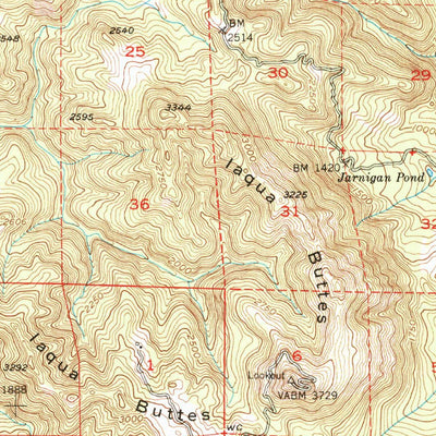United States Geological Survey Jaqua Buttes, CA (1950, 62500-Scale) digital map