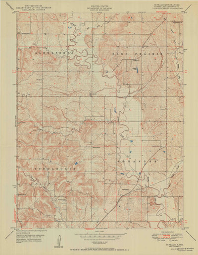 United States Geological Survey Jarbalo, KS (1950, 24000-Scale) digital map