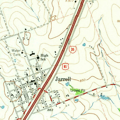 United States Geological Survey Jarrell, TX (1964, 24000-Scale) digital map
