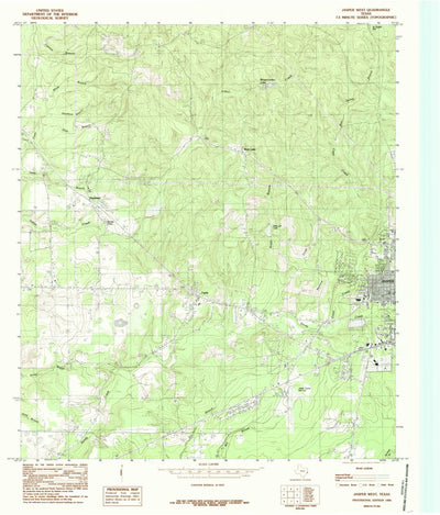 United States Geological Survey Jasper West, TX (1984, 24000-Scale) digital map