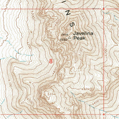 United States Geological Survey Javelina Peak, AZ (1966, 24000-Scale) digital map