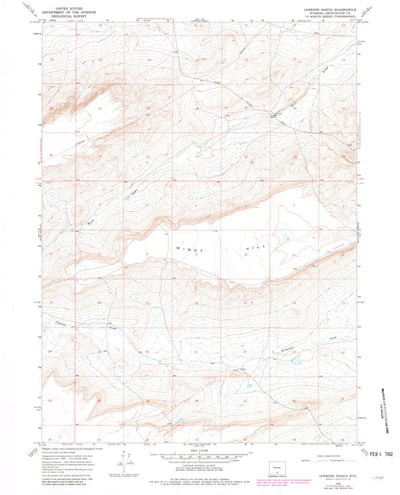 United States Geological Survey Jawbone Ranch, WY (1966, 24000-Scale) digital map