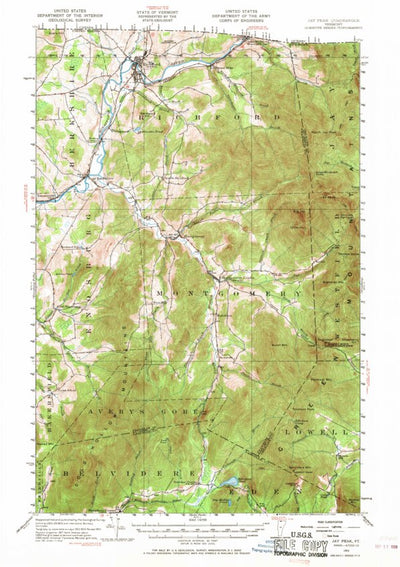 United States Geological Survey Jay Peak, VT (1953, 62500-Scale) digital map