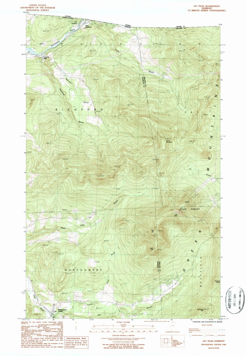 Jay Peak, VT (1986, 24000-Scale) Map by United States Geological Survey ...