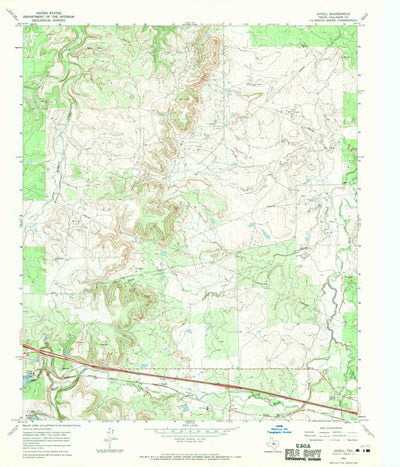 United States Geological Survey Jayell, TX (1966, 24000-Scale) digital map