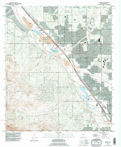 United States Geological Survey Jaynes, AZ (1992, 24000-Scale) digital map