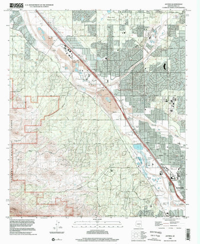 United States Geological Survey Jaynes, AZ (1996, 24000-Scale) digital map