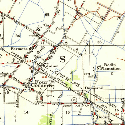 United States Geological Survey Jeanerette, LA (1954, 62500-Scale) digital map