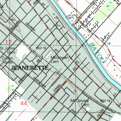 United States Geological Survey Jeanerette, LA (1994, 24000-Scale) digital map