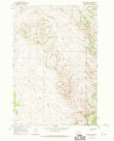 United States Geological Survey Jeans Fork NE, MT (1967, 24000-Scale) digital map