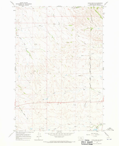 United States Geological Survey Jeans Fork SE, MT (1967, 24000-Scale) digital map