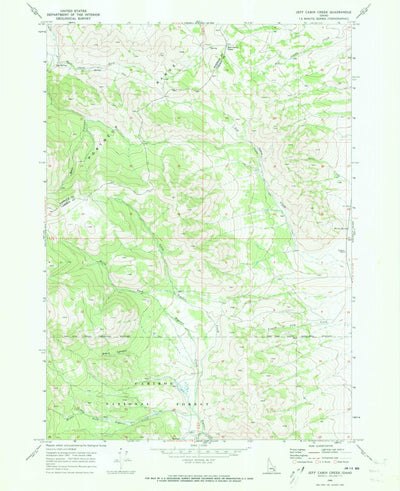 United States Geological Survey Jeff Cabin Creek, ID (1968, 24000-Scale) digital map