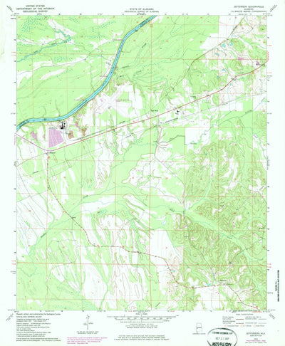 United States Geological Survey Jefferson, AL (1970, 24000-Scale) digital map