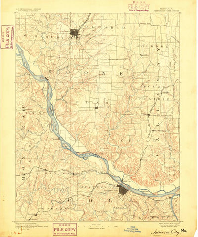 United States Geological Survey Jefferson City, MO (1886, 125000-Scale) digital map