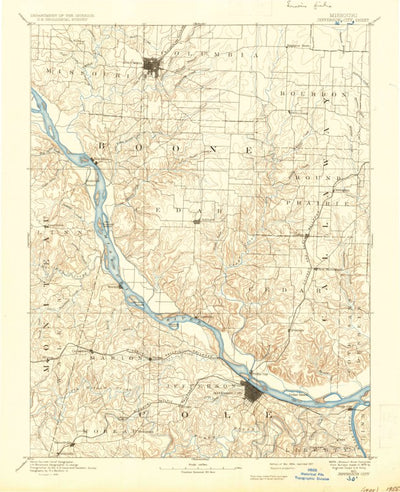 United States Geological Survey Jefferson City, MO (1894, 125000-Scale) digital map