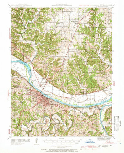 United States Geological Survey Jefferson City, MO (1939, 62500-Scale) digital map