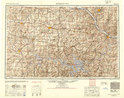United States Geological Survey Jefferson City, MO (1954, 250000-Scale) digital map