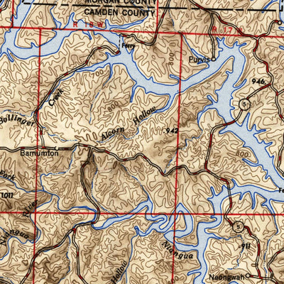 United States Geological Survey Jefferson City, MO (1954, 250000-Scale) digital map