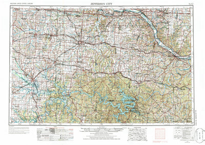 United States Geological Survey Jefferson City, MO (1955, 250000-Scale) digital map