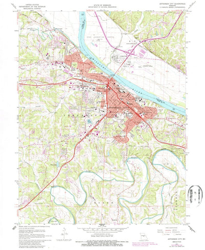 United States Geological Survey Jefferson City, MO (1967, 24000-Scale) digital map