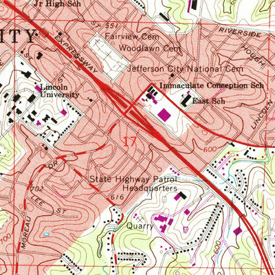 United States Geological Survey Jefferson City, MO (1967, 24000-Scale) digital map