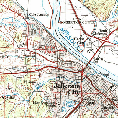 United States Geological Survey Jefferson City, MO (1982, 100000-Scale) digital map