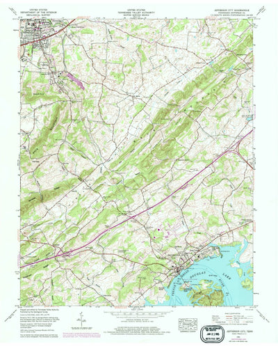 United States Geological Survey Jefferson City, TN (1961, 24000-Scale) digital map