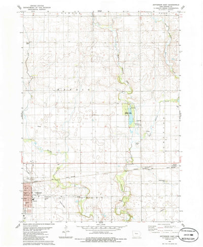 United States Geological Survey Jefferson East, IA (1986, 24000-Scale) digital map