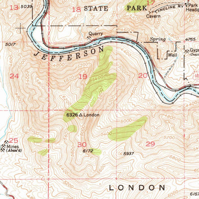 United States Geological Survey Jefferson Island, MT (1950, 62500-Scale) digital map