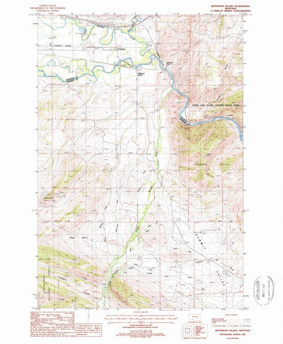 United States Geological Survey Jefferson Island, MT (1987, 24000-Scale) digital map