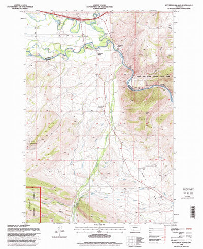 United States Geological Survey Jefferson Island, MT (1996, 24000-Scale) digital map