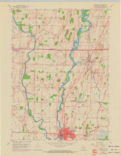 United States Geological Survey Jefferson, WI (1959, 24000-Scale) digital map