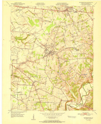 United States Geological Survey Jeffersontown, KY (1951, 24000-Scale) digital map