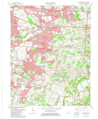 United States Geological Survey Jeffersontown, KY (1982, 24000-Scale) digital map