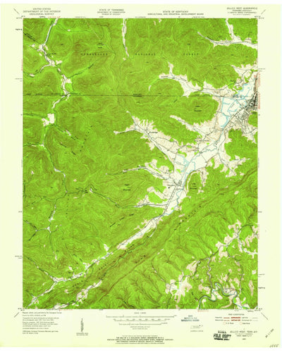 United States Geological Survey Jellico West, TN-KY (1953, 24000-Scale) digital map
